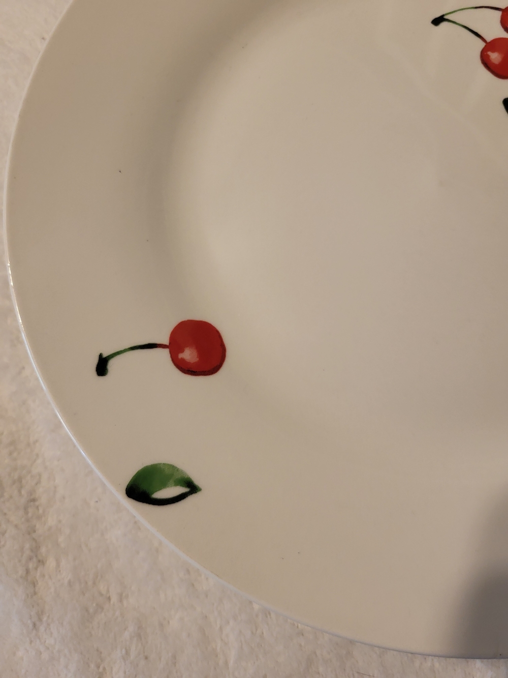 Adorable Red Cherries Print Ceramic 10" Dinner Plates Set of 4 - Picture 3 of 5